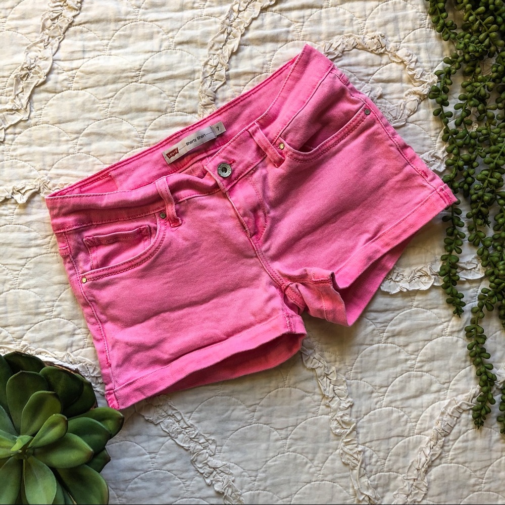 Levi's Bright Pink Shorty Shorts
